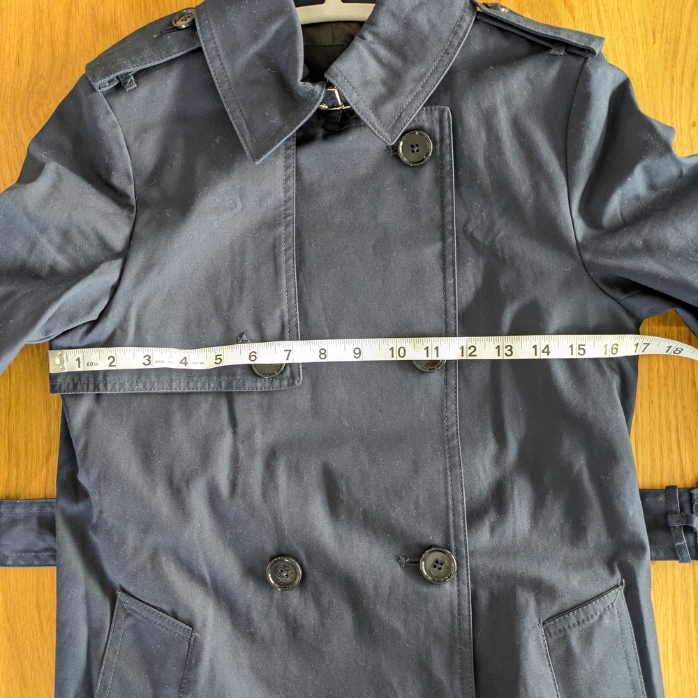 Like New!! Mango Midnight Blue Trench Coat - Picture 8 of 8